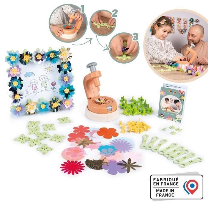 Smoby - Ocio creativo - Recambios de 16 flores - Para el conjunto de creación de objetos decorativos - Hecho en Francia 1