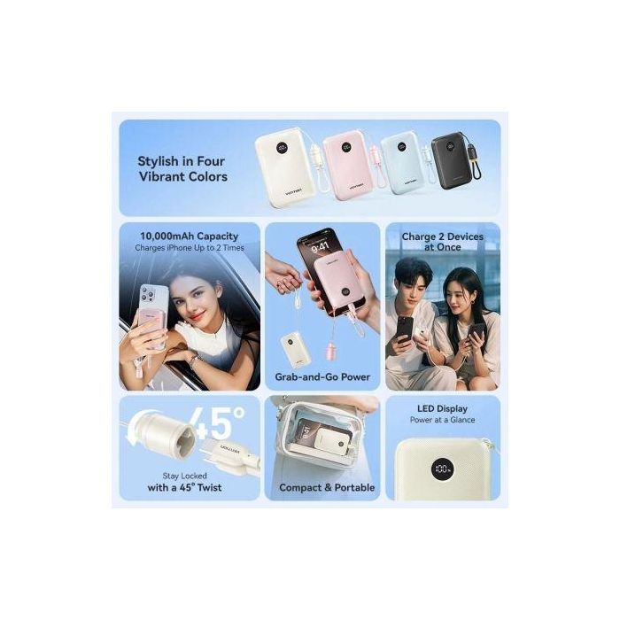 Powerbank 10000mAh Vention FKAP0-C/ 22.5W/ Rosa 2