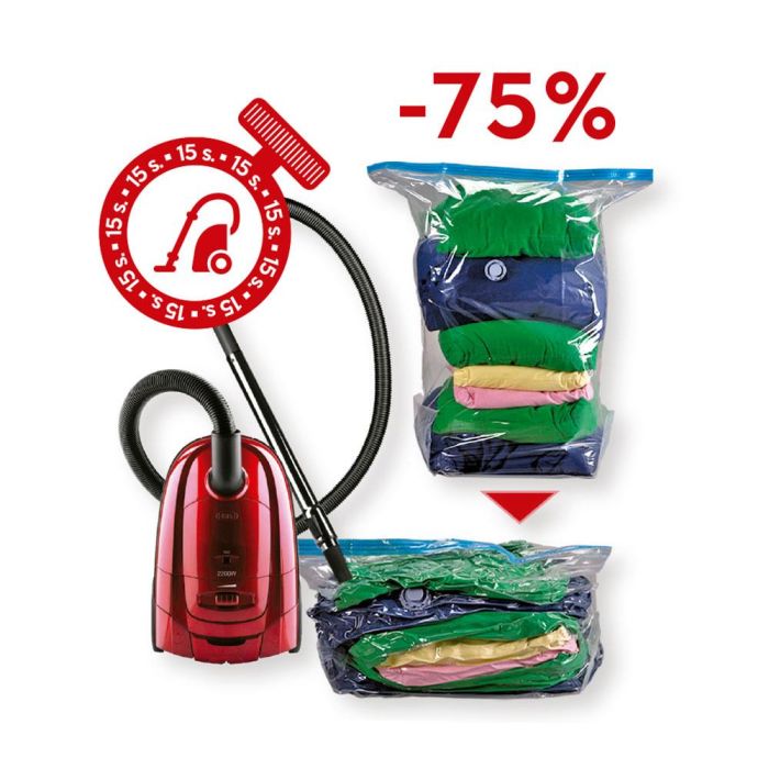 Mondex Funda con válvula de vacío 80x50 cm, Bolsa de vacío transparente para almacenaje 1