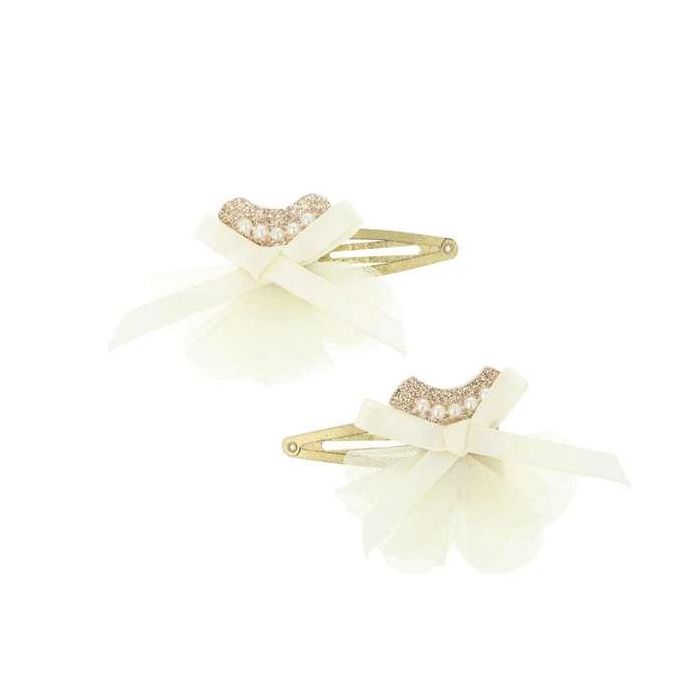 Set de 2 ganchos para pelo dorados con vestido - modelos surtidos 3 Set de 2 ganchos para pelo dorados con vestido - modelos surtidos 3