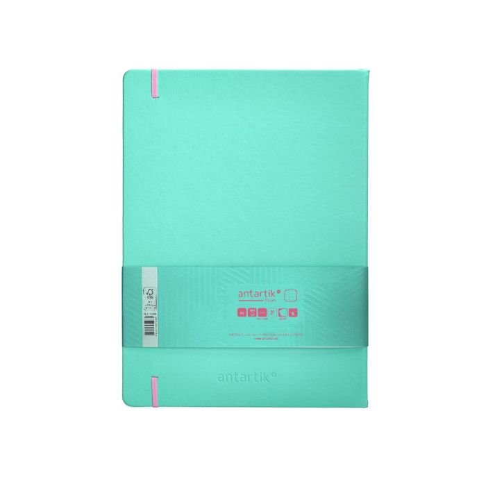 Cuaderno Con Gomilla Antartik Notes Tapa Dura A4 Hojas Puntos Rosa Y Turquesa 100 Hojas 80 gr Fsc 2