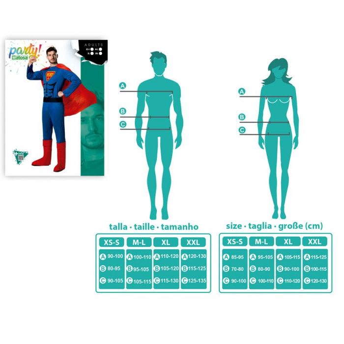 Disfraz Heroe Comic Traje Azul Hombre Adulto XS-S 3 Disfraz Heroe Comic Traje Azul Hombre Adulto XS-S 3