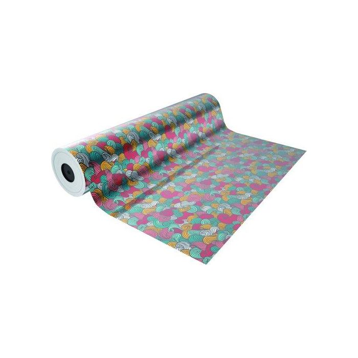 Papel De Regalo Pp Bobina Basika 70 Cm X 50 M (1,10 Kg Aprox.) Metalizado Decorado (Ta1702-A 70 Cm)