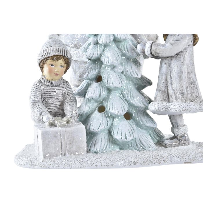 DKD Home Decor Figura Decorativa Navideña Moderna con LED y Purpurina, de Resina Gris y Marrón, para Hogar, 13x19.5x14.5 cm 3 DKD Home Decor Figura Decorativa Navideña Moderna con LED y Purpurina, de Resina Gris y Marrón, para Hogar, 13x19.5x14.5 cm 3