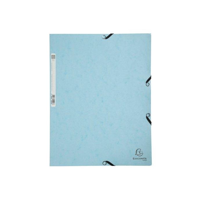 Carpeta De Gomas Y Solapas Exacompta Aquarel Cartulina Lustrada A4 Con Etiqueta Azul Pastel