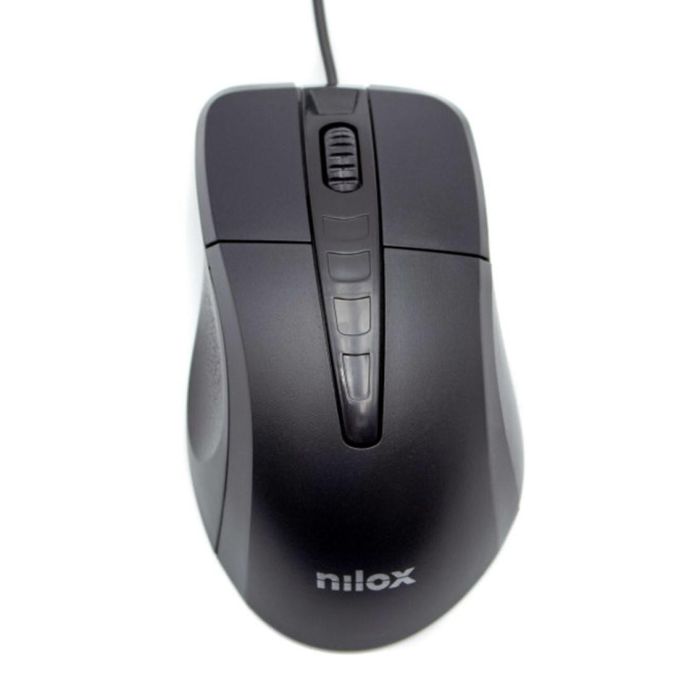 Nilox Ratón Óptico USB 1000DPI Negro - Compatible con Windows, Linux, Mac