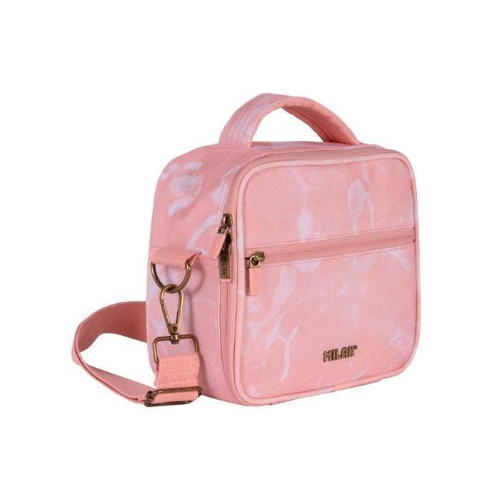 Milan Bolsa Isotérmica Porta Alimentos 3,5 L Con 3 Recipientes Serie Lava Rosa