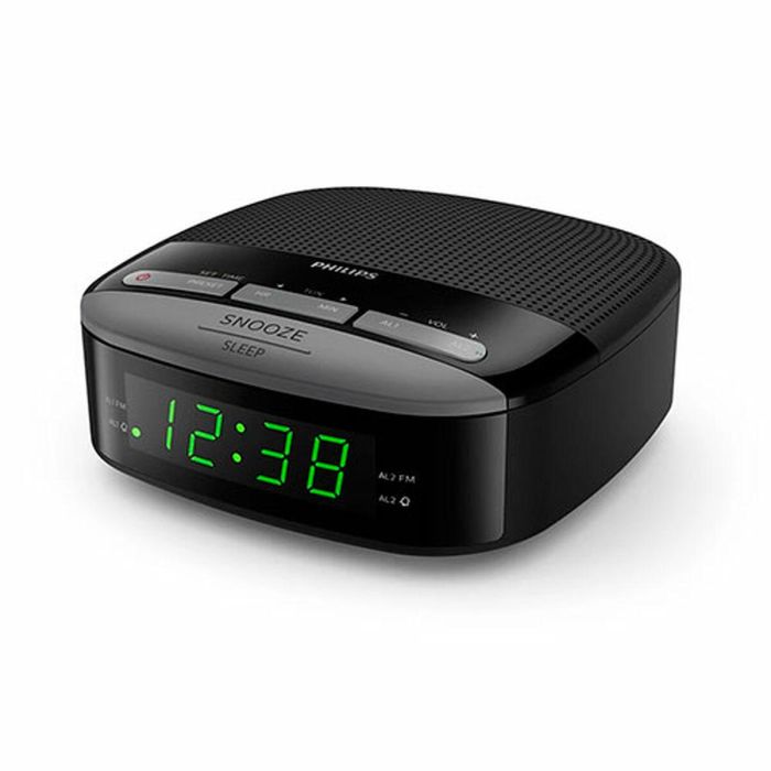 Philips TAR3305 Despertador con Radio FM Sintonizador Digital, Alarma Dual, Temporizador y Batería de Reserva