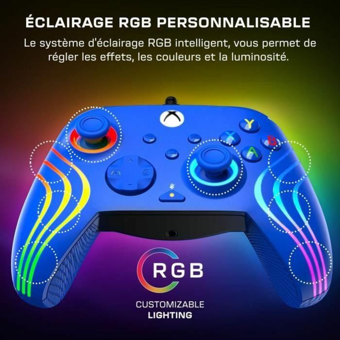 Turtle Beach TUR0840454400090 Gamepad Afterglow Wave con cable RGB, compatible con Xbox Series X|S, Xbox One y PC, color Azul 5