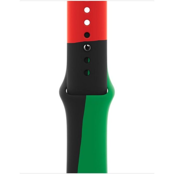 Apple MUQ63ZM/A Correa Sport Band Black Unity 40mm M/L para Apple Watch 38/40/41mm Fluoroelastómero Negro/Verde/Rojo