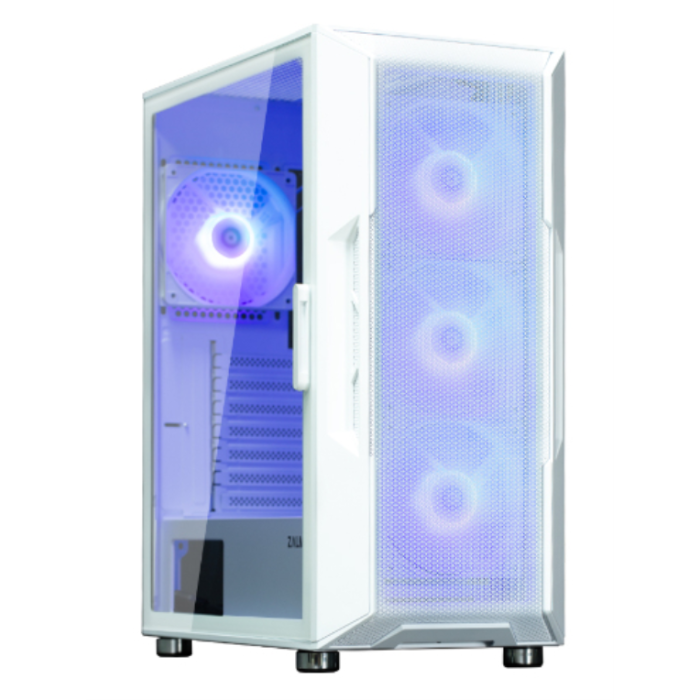 Zalman I3 NEO ARGB WHITE - Carcasa PC Gaming Midi Tower Blanca con Iluminación ARGB y Ventana Lateral de Vidrio Templado