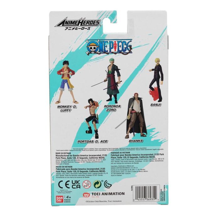 Bandai 36935 Figura de Acción Coleccionable Anime Heroes One Piece Shanks "Le Roux" 17 cm con 16 Puntos de Articulación 1