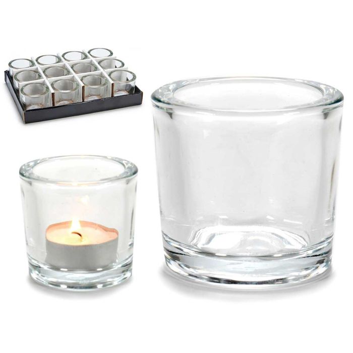 Portavelas de Cristal Cilindro Transparente Giftdecor 6.5x6x6.5 cm (48 Unidades) Portavelas de Cristal Cilindro Transparente Giftdecor 6.5x6x6.5 cm (48 Unidades)