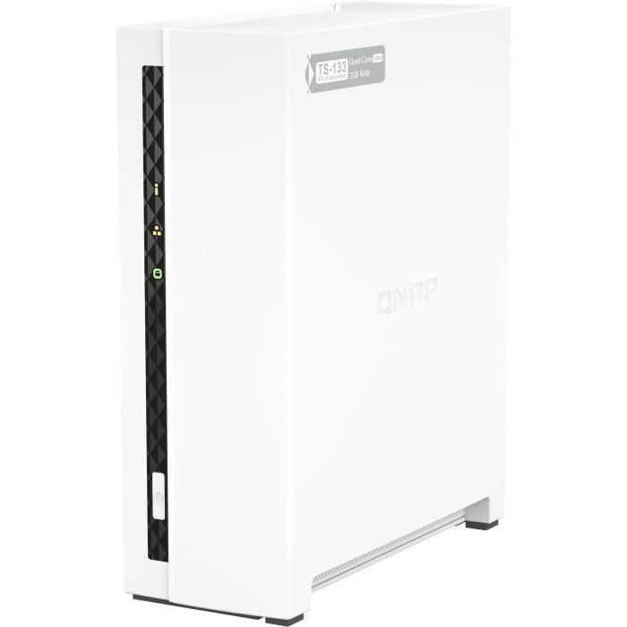 QNAP TS-133 NAS Torre 1 bahía ARM Cortex-A55 Quad Core 1.8GHz 2GB DDR4 Gigabit Ethernet USB 3.2 Gen1 2