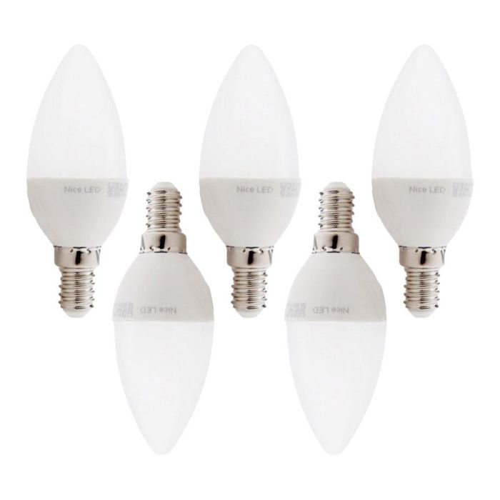 Pack 5 Bombillas LED E14 5W 410Lm 6000ºK 40.000H [HO-C37-E14-5W-RC-CW-PK5-AP] 2