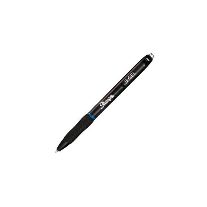 Sharpie Bolígrafo S-Gel Punta Media 0.7 mm, Tinta Gel Azul, Tecnología Antimanchas/Antisangrado, Agarre Cómodo (12 Unidades) (12 Unidades)
