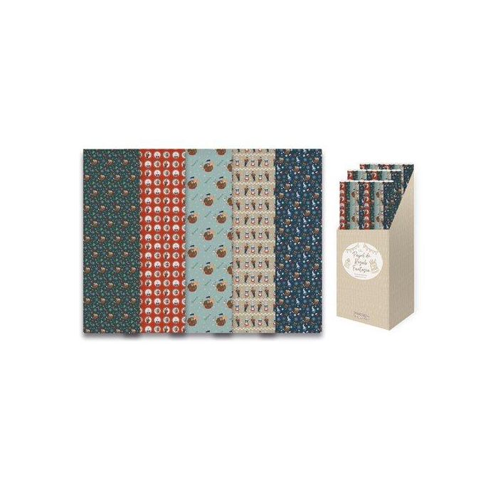 Papel De Regalo Rollo Arguval 0,7X1 M (Caja De 50) Navidad Olentzero