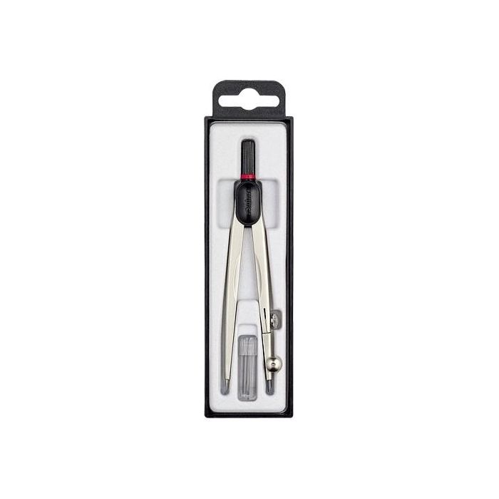 Rotring Compás universal de ajuste rápido, radio 13 cm, circunferencia 32 cm. Incluye estuche y minas