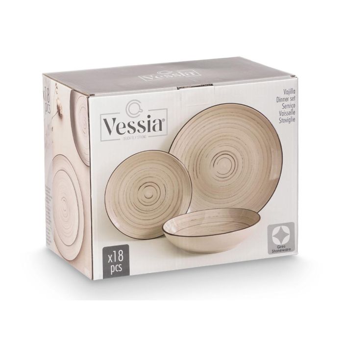 Set Vajilla 18 Pcs Espiral Tierra Vessia 34X28CM (2 Unidades) 1 Set Vajilla 18 Pcs Espiral Tierra Vessia 34X28CM (2 Unidades) 1