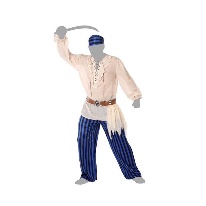 Disfraz Pirata Azul Hombre Adulto XL 4