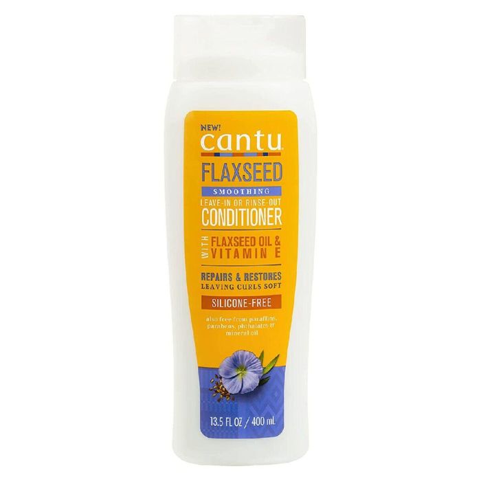 Cantu Flaxseed Smoothing Acondicionador Leave-In Or Rinse-Out 13.5Oz/400 ml (Con+Sin Aclarado)