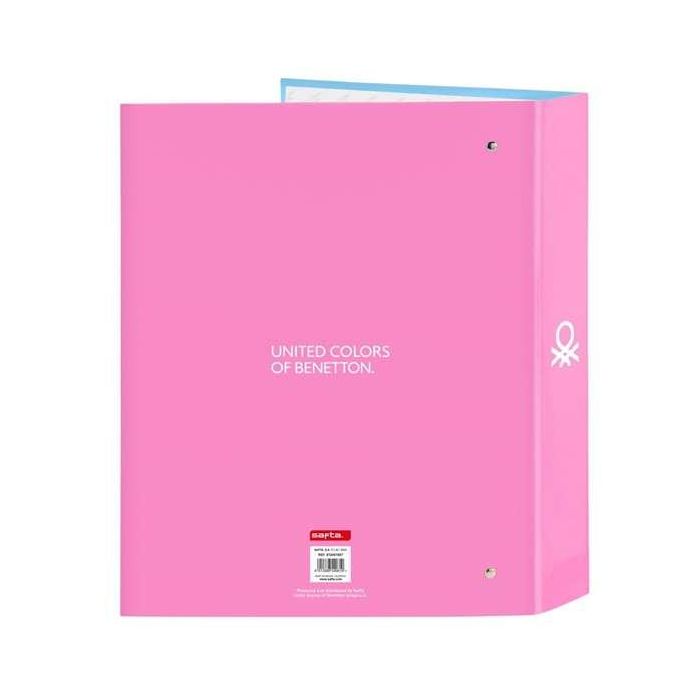 Carpeta de anillas Benetton Spring Rosa Azul cielo A4 27 x 33 x 6 cm 1