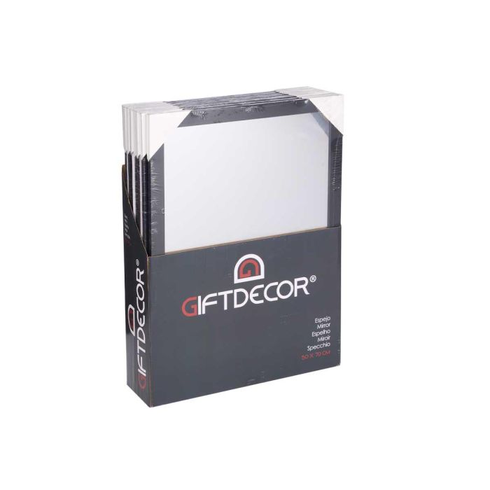 Giftdecor Espejo Negro 50x70 cm con Gancho Horizontal y Vertical, Cristal y Poliestireno (8 Unidades) 2