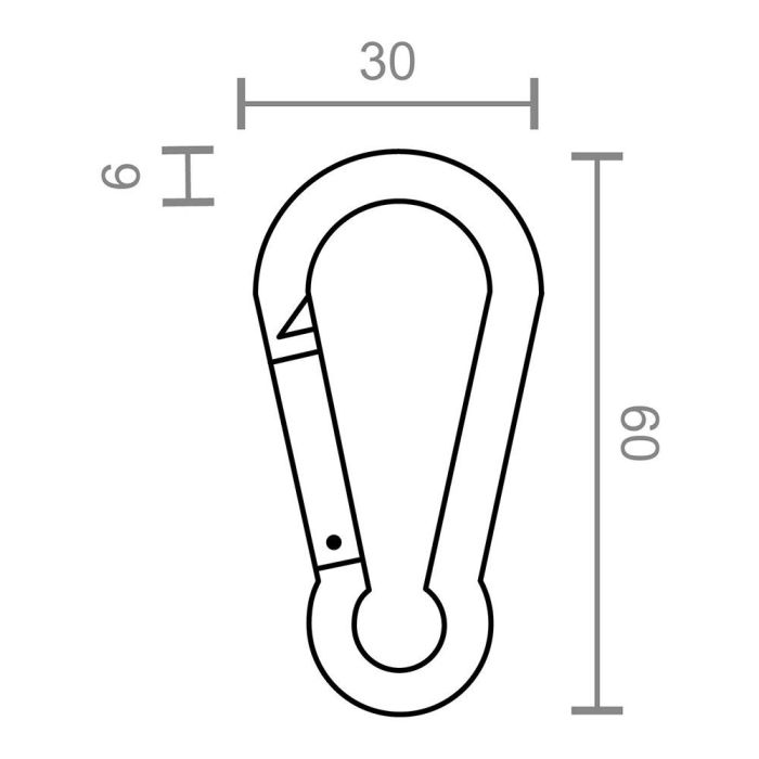 Mosquetón bombero sin seguro, msq01, acero galvanizado, 6 x 60 mm. 2 unidades 4