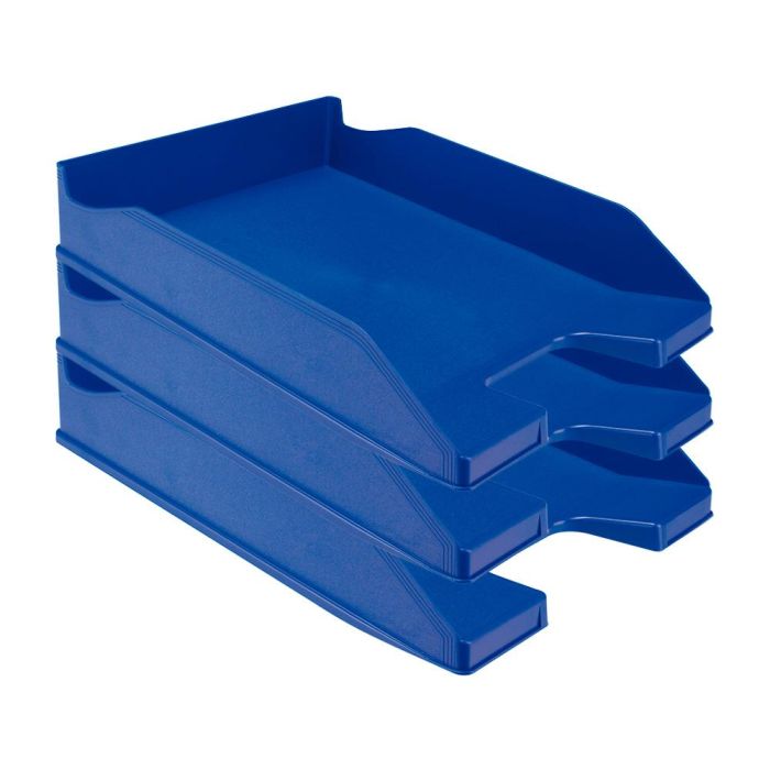 Bandeja Sobremesa Plastico Q-Connect Azul Opaco 240x70x340 mm 6 unidades 6