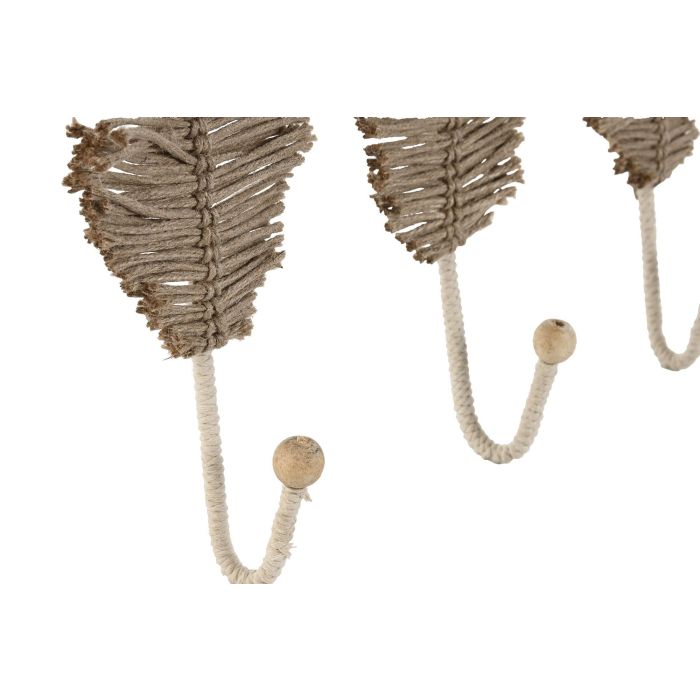 Perchero Pared Tropical DKD Home Decor Natural 4 x 26 x 12 cm Set de 3 (2 Unidades) 1 Perchero Pared Tropical DKD Home Decor Natural 4 x 26 x 12 cm Set de 3 (2 Unidades) 1
