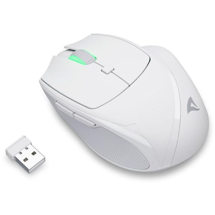 Sharkoon OfficePal M25W Ratón Gaming Óptico Inalámbrico RF + Conexión USB-C 4000 DPI, 6 Botones, Mano Derecha, Iluminación Multi-color, Blanco 2