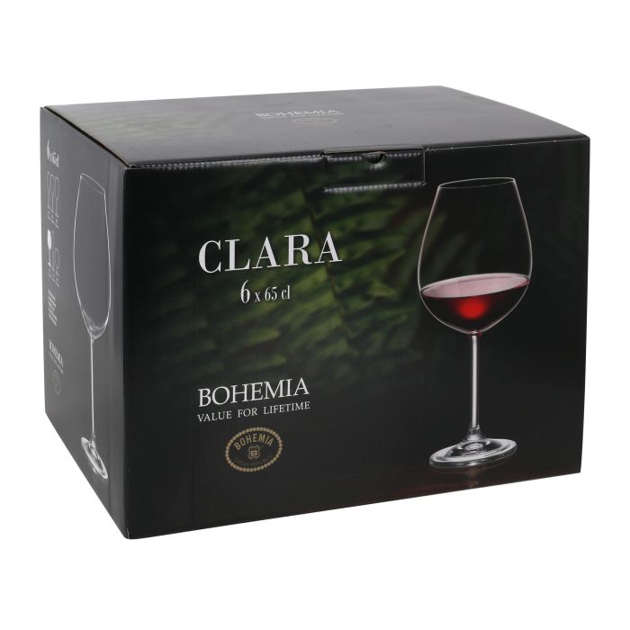 Bohemia Set de 6 Copas Gran Vino Clara 650 cc - Colección Clara (4 Cajas) 2