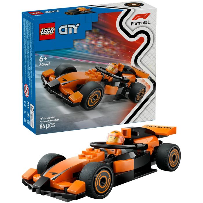 Lego City Juego de Construcción Coche McLaren Fórmula 1 con Piloto, para Niños 6+ Años 2 Lego City Juego de Construcción Coche McLaren Fórmula 1 con Piloto, para Niños 6+ Años 2