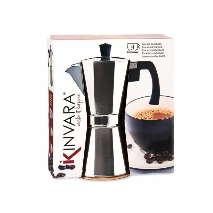 Cafetera Aluminio 9 Tazas Con Asa Kinvara 19X21CM (12 Unidades) 2 Cafetera Aluminio 9 Tazas Con Asa Kinvara 19X21CM (12 Unidades) 2