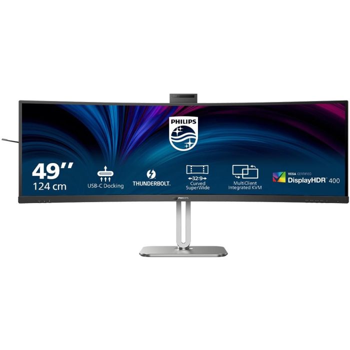Philips 49B2U6903CH Monitor Curvo Profesional 48.8" Dual QHD, Thunderbolt 4, Webcam, Regulable en altura 9