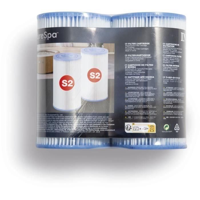 Intex INT1735916570854 Pack de 2 cartuchos para Pure SPA S2 2 Intex INT1735916570854 Pack de 2 cartuchos para Pure SPA S2 2