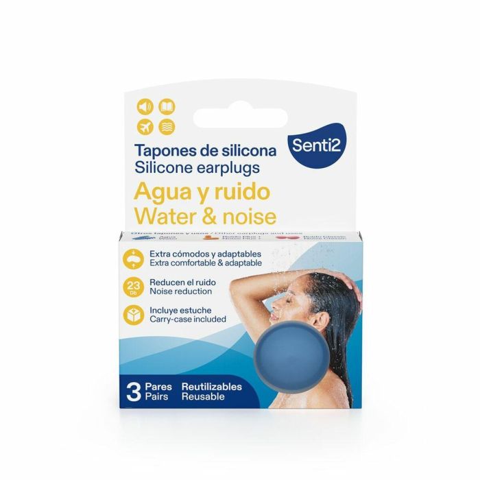 Senti2 Tapones de silicona moldeable para agua y ruido, 3 unidades