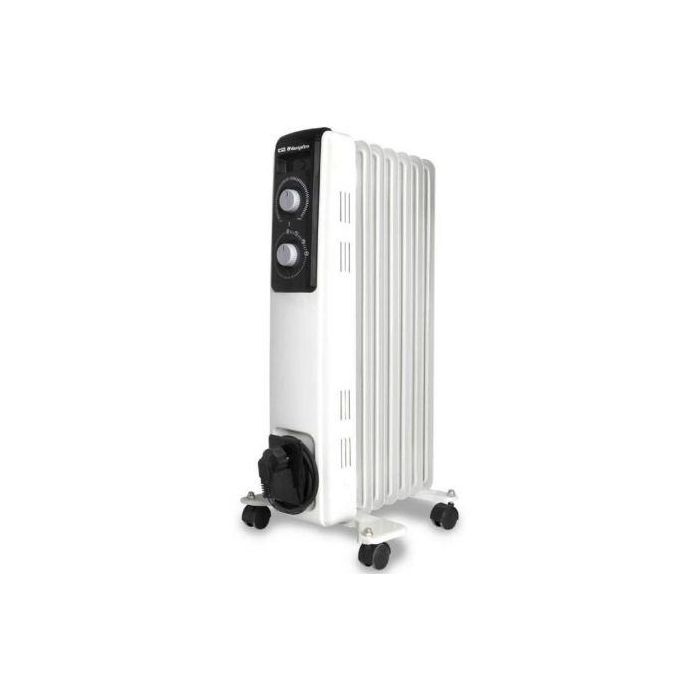 Orbegozo Radiador de Aceite RF 1500 A - 1500W, 7 Elementos, Termostato Regulable, 3 Potencias, Seguridad Antivuelco