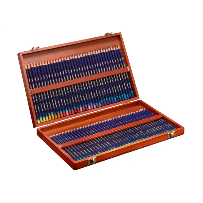 Derwent Lápices de Colores Inktense Solubles en Agua Caja de Madera 72 Unidades Colores Surtidos 1