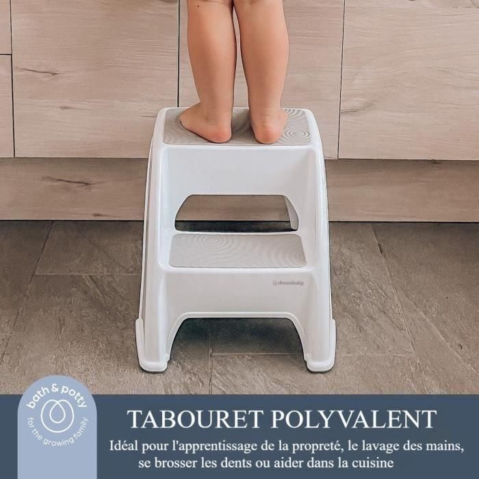 Dreambaby AAAAN49516 Taburete con Escalera Toddler & Me 2 Up Antideslizante, Texturizado, hasta 145kg, Niños y Adultos, Gris 3 Dreambaby AAAAN49516 Taburete con Escalera Toddler & Me 2 Up Antideslizante, Texturizado, hasta 145kg, Niños y Adultos, Gris 3