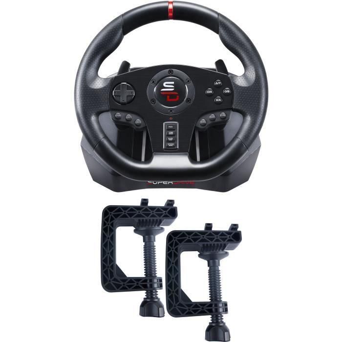 Volante de carreras - SUPERDRIVE - GS850-X - Cambio manual - 3 pedales - Levas - PS4 / Xbox 2 Volante de carreras - SUPERDRIVE - GS850-X - Cambio manual - 3 pedales - Levas - PS4 / Xbox 2