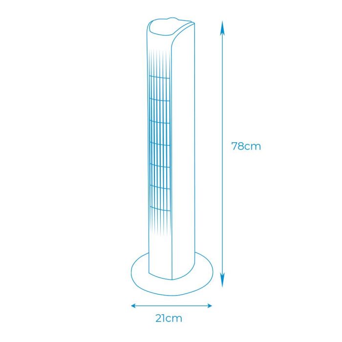 Ventilador de torre. potencia: 45w color blanco 21x78cm edm 4