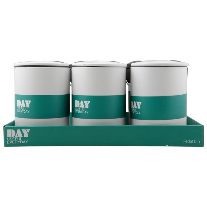 Day Cubo de Basura 3 L Blanco con Pedal y Cierre Suave Soft Close, Mate Acero Inoxidable y Plástico d.17.5 x h.23.5 cm 2