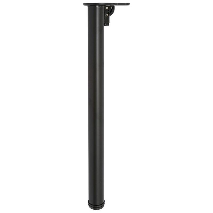 Herrajes Alk R9005 Pata de Mesa Plegable Ø50 Regulable Altura 710-740mm Negra