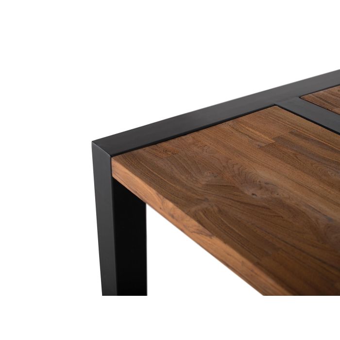 GINER Y COLOMER Mesa de Centro de Madera de Teca y Metal 120x90x46 cm 2