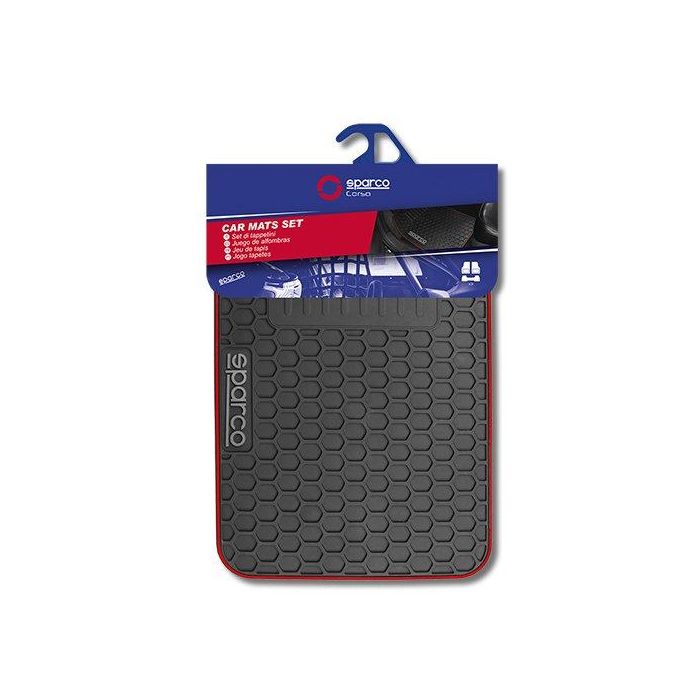 Sparco Alfombra F500 SPCF500RD Negro-Rojo Pvc 3 Piezas Universal 2