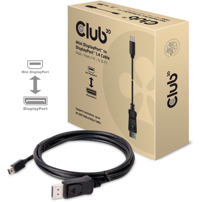 Club3D Kabel MiniDP 1.4 <-> DP 1.4 2m 8K60Hz St/St retail 1 Club3D Kabel MiniDP 1.4 <-> DP 1.4 2m 8K60Hz St/St retail 1