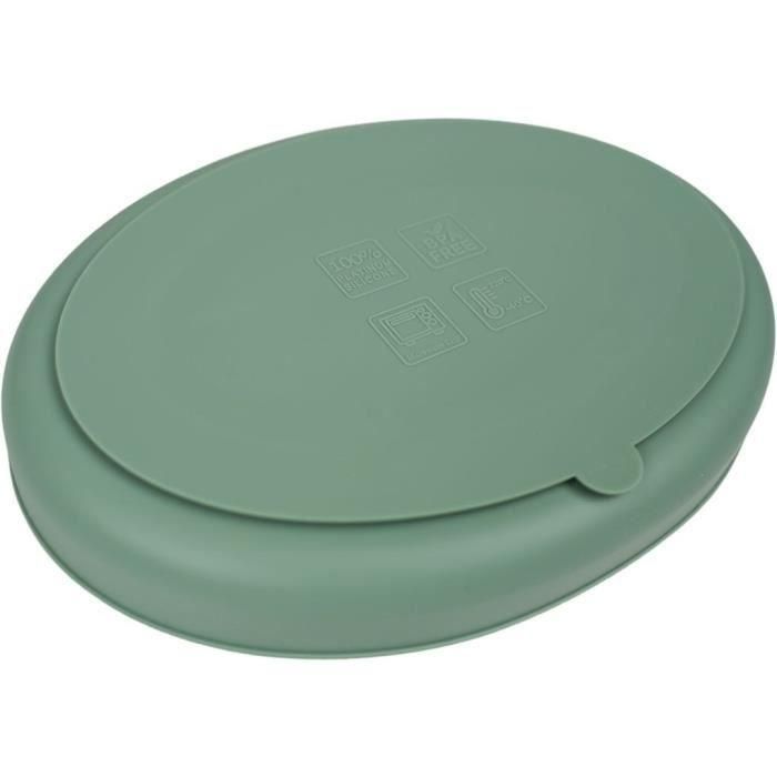 Thermobaby THE3023191595183 Plato con Ventosa de Silicona Verde Cactus Compartimentado y Antideslizante 1 Thermobaby THE3023191595183 Plato con Ventosa de Silicona Verde Cactus Compartimentado y Antideslizante 1