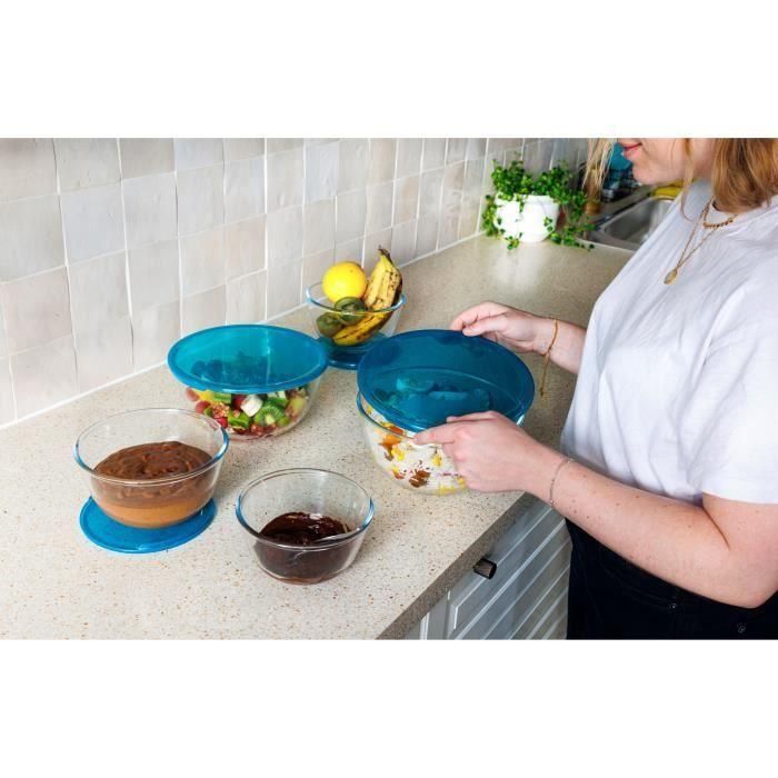 Juego de 5 cuencos con tapa - PYREX - 2x 0,5L + 1x 1L + 2x 2L 3 Juego de 5 cuencos con tapa - PYREX - 2x 0,5L + 1x 1L + 2x 2L 3