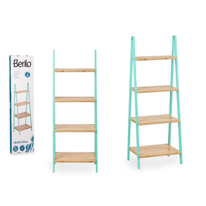 Estantería Escalera 4 Estantes Bambú Menta 40x109x30 cm - Berilo Estantería Escalera 4 Estantes Bambú Menta 40x109x30 cm - Berilo